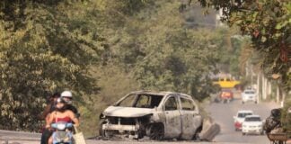 burned out car Puerto Vallarta