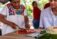 women serving tourist