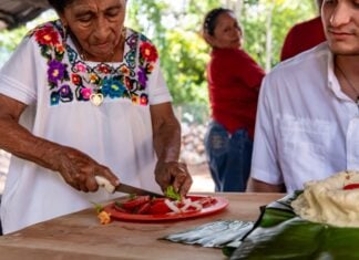 women serving tourist