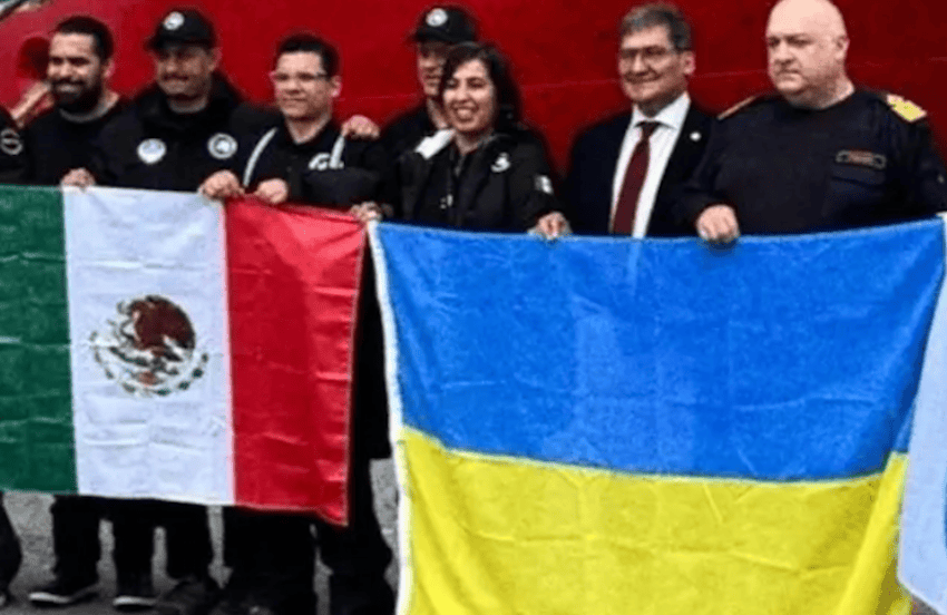 Mex Ucrania banderas