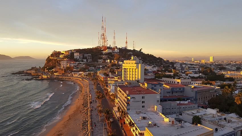 A view of Olas Altas beach in downtown Mazatlán