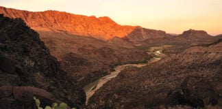 The Rio Grande runs along the Mexican border through Big Bend National Park