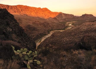 The Rio Grande runs along the Mexican border through Big Bend National Park