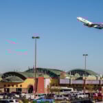 EL PASO OCTOBER 24. FedEx departs the El Paso International Airport on the way to Memphis on October 24, 2014 at El Paso, Texas.