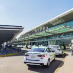 The entrance to the GDL airport
