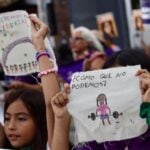 Young women protest gender violence in Oaxaca on Nov. 25, 2025