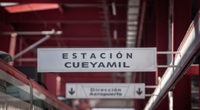 a station of the new light rail connecting Mexico City with the Felipe Ángeles International Airport (AIFA)