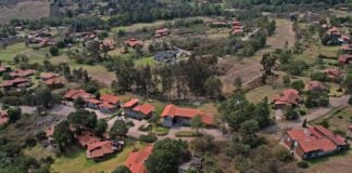 aerial view of the scene of the operation to kill cartel boss El Mencho in Tapalpa de Allende, Jalisco