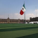 Zócalo with artificial turf
