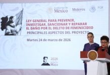CIUDAD DE MÉXICO, 24MARZO2026.- Ernestina Godoy, fiscal general de la República, durante la conferencia Mañanera del Pueblo en la que se presentó la "Ley General para Prevenir, Investigar, Sancionar y Reparar el daño por el delito de feminicidio".