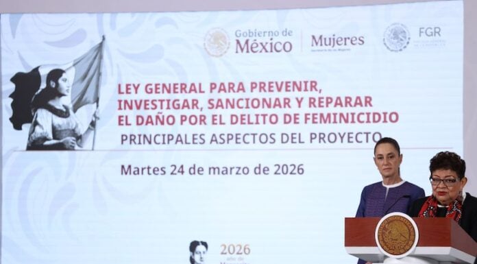 CIUDAD DE MÉXICO, 24MARZO2026.- Ernestina Godoy, fiscal general de la República, durante la conferencia Mañanera del Pueblo en la que se presentó la "Ley General para Prevenir, Investigar, Sancionar y Reparar el daño por el delito de feminicidio".