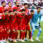 WORLD CUP POLITICS MEDIA - Iran's National Team for the 2022 World Cup at a match with England.