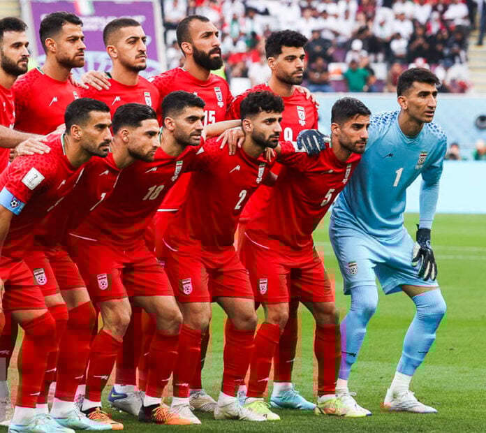 WORLD CUP POLITICS MEDIA - Iran's National Team for the 2022 World Cup at a match with England.