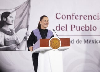 Sheinbaum at her morning press conference