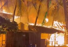 Fire in Punta Zicatela, Oaxaca