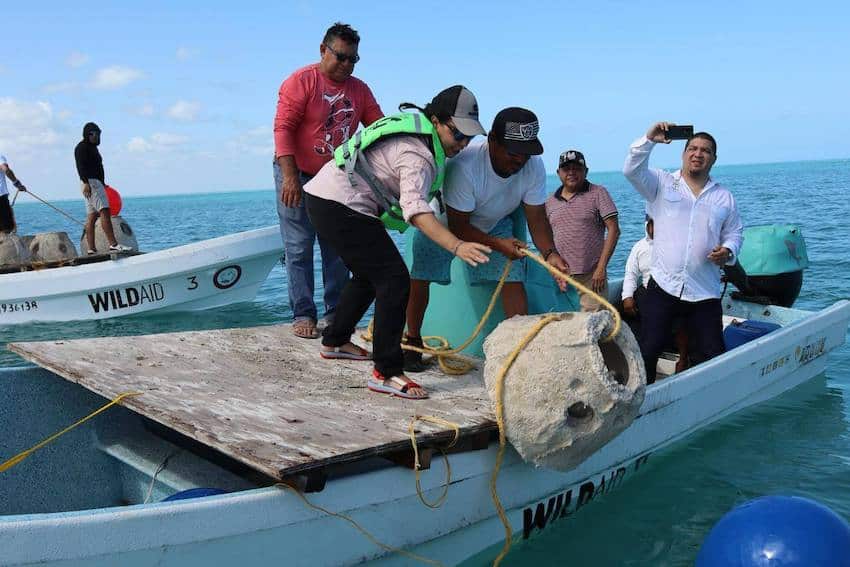 Yucatán installs its first artificial reef off the coast of Río Lagartos