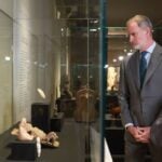 King Felipe VI of Spain viewing exhibit in Madrid