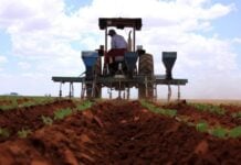 Farmer on tractor in Mexico