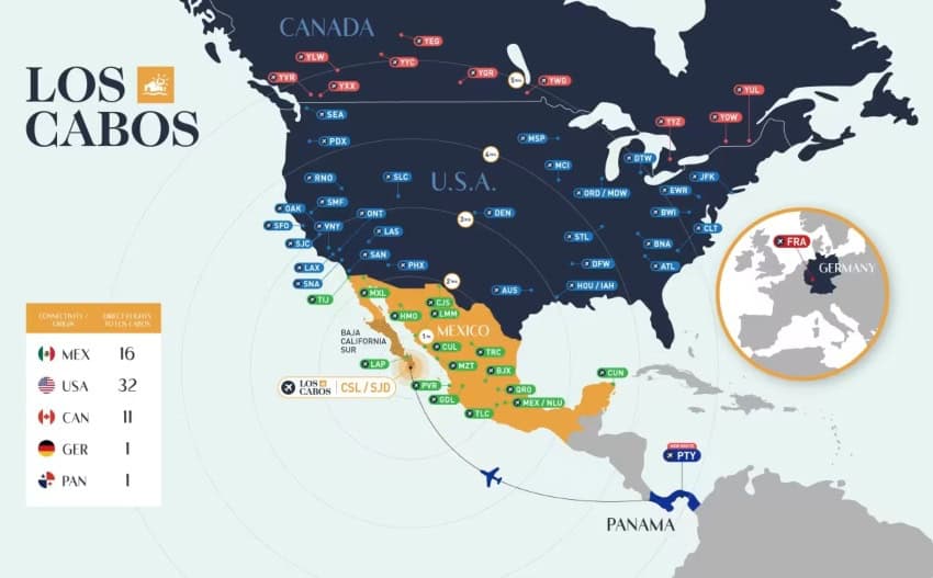 Los Cabos connectivity map