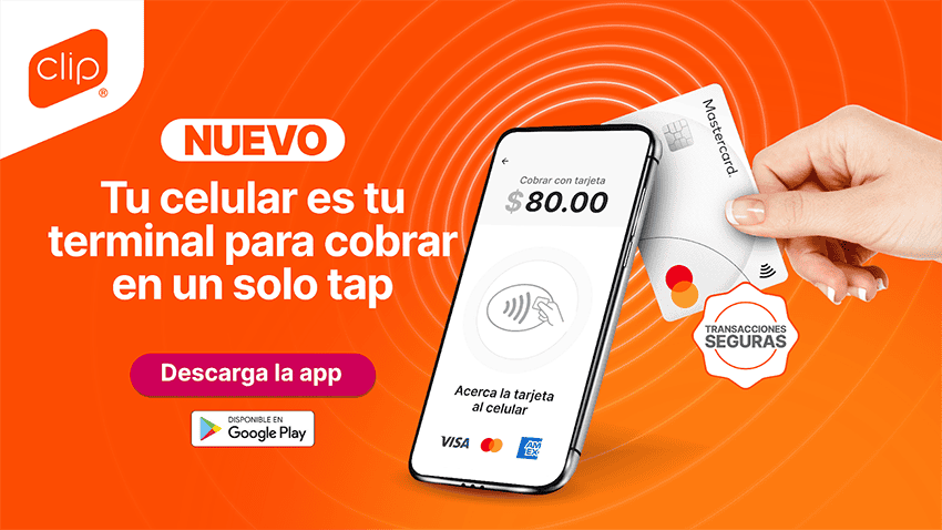 An ad announces that Clip now allows businesses to use their cell phone to collect payments