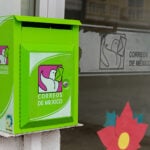 A mail drop box for Correos de México, the Mexican national mail service