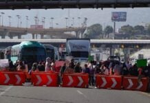 a highway blockade in Mexico