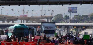 a highway blockade in Mexico