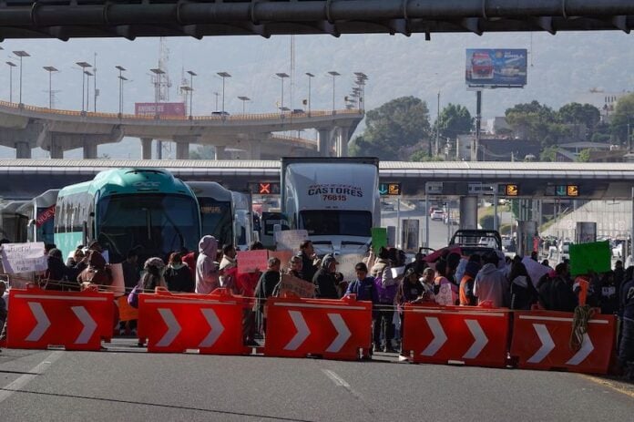 a highway blockade in Mexico