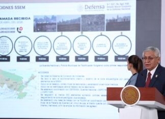 México state Security Minister Cristóbal Castañeda said the gunman took his own life after he was shot in the leg by members of the National Guard, which prevented a larger death toll. 