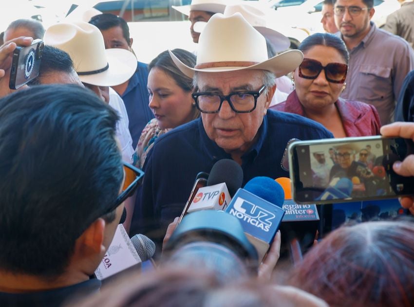 Rocha Moya at a press event