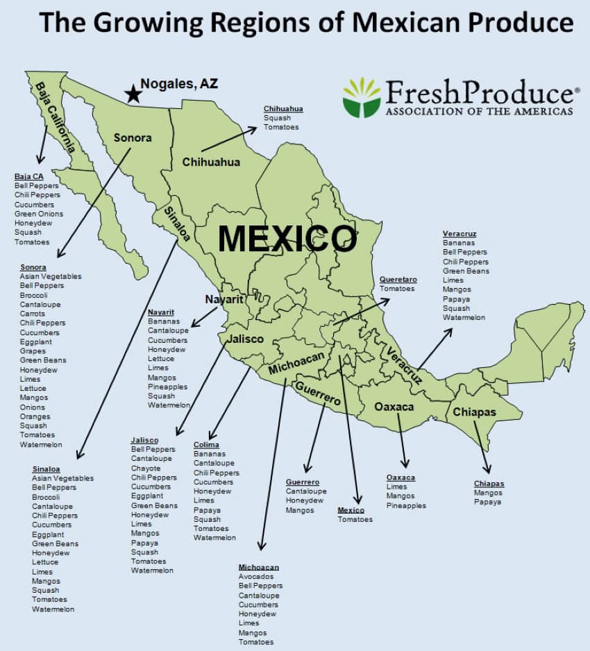 Growing map of Mexico