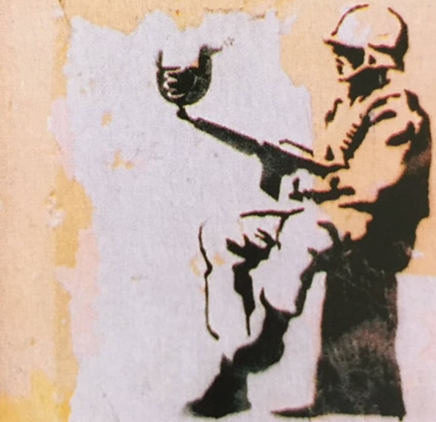 Banksy stencil in Chiapas