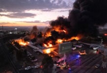 fire at warehouse in Zacatecas