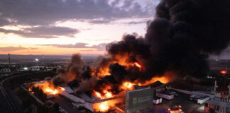 fire at warehouse in Zacatecas