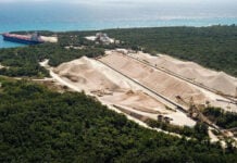 An aerial shot of the Sac-Tun mine, formerly called Calica Mine, owned by Vulcan Materials near Playa del Carmen