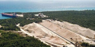 An aerial shot of the Sac-Tun mine, formerly called Calica Mine, owned by Vulcan Materials near Playa del Carmen