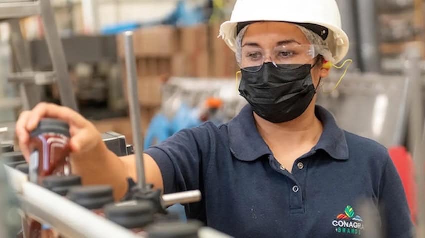 A factory worker in PPE 