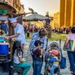 Children and adults at an ice cream stand in San Miguel de Allende