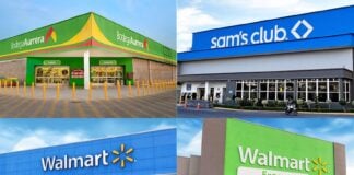 Store fronts owned by Walmart in Mexico