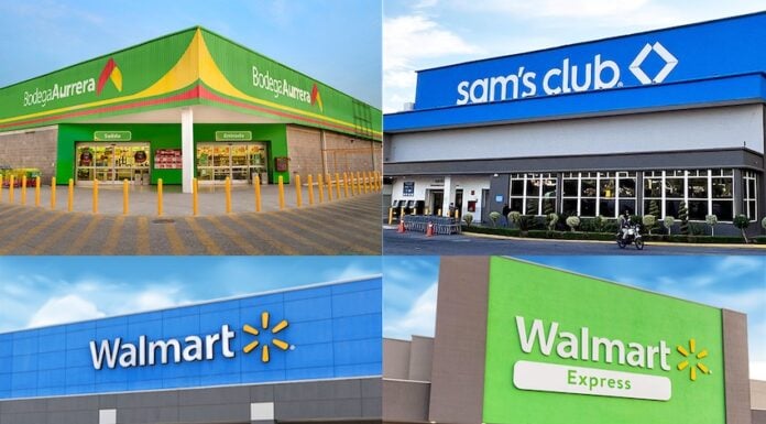 Store fronts owned by Walmart in Mexico