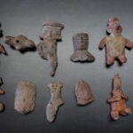 A handful of Mexican pre-Columbian archaeological relics