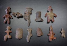 A handful of Mexican pre-Columbian archaeological relics