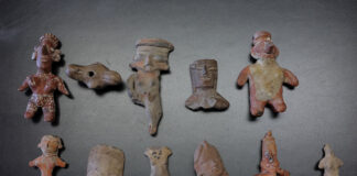 A handful of Mexican pre-Columbian archaeological relics