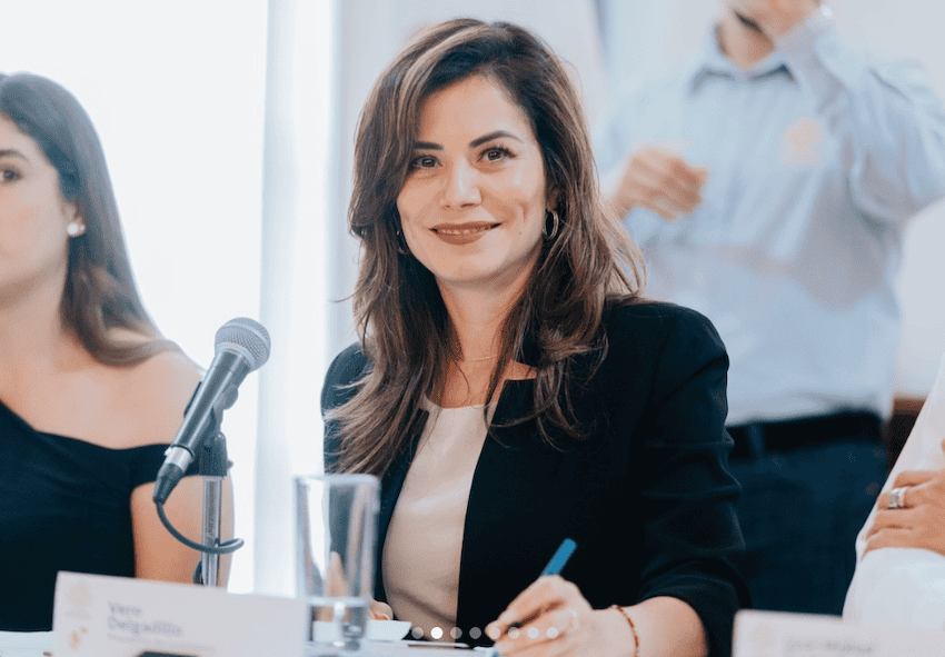 Guadalajara Mayor Mayor Veronica Delgadillo García at a press conference
