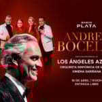 Poster for a free Zócalo concert in Mexico by Andrea Bocielli and Los Ángeles Azules