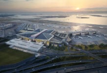 A rendering shows the planned New Terminal One at New York's John F. Kennedy International Airport.