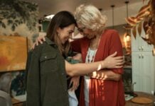 Two friends embracing