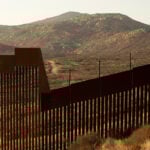 A previously built section of wall along the Mexico-U.S. border near Tecate, Baja California.