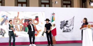 Monday’s announcement featured performances by Sergio Maya, the winner of the inaugural México canta contest last year, and Junior H (right).
