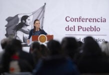 President Sheinbaum at her morning press conference May 28